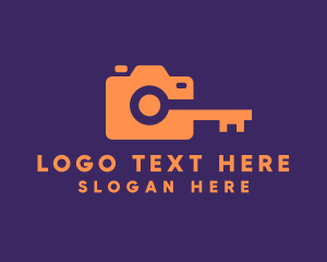 Lock - Orange Camera Lock logo design