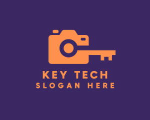 Orange Camera Lock logo design