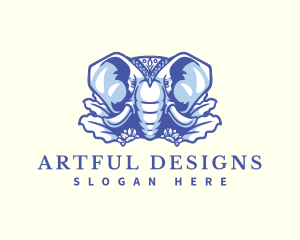 Wild Elephant Nature logo design