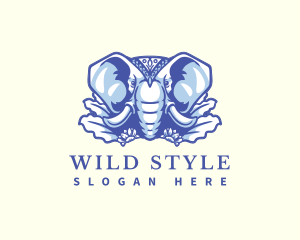 Wild Elephant Nature logo design