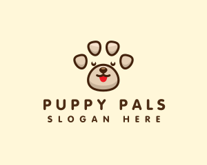 Cute Puppy Paw logo design