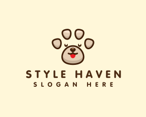 Shelter - Cute Puppy Paw logo design