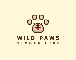 Cute Puppy Paw logo design