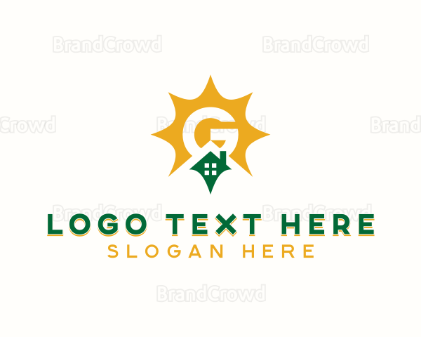 House Sun Letter G Logo