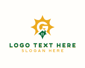 Sun - House Sun Letter G logo design