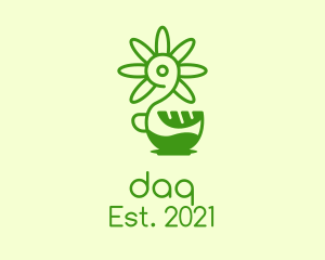Barista - Green Flower Cafe logo design