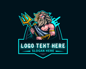 Aquatic - Poseidon Trident Gaming logo design