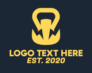 Exercise - Yellow Thunder Kettlebell logo design