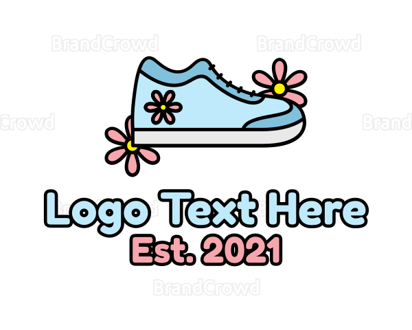 Cute Girly Flower Shoe Logo
