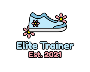 Cute Girly Flower Shoe logo design