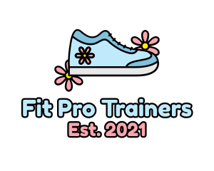 Trainers - Cute Girly Flower Shoe logo design