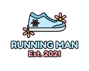 Sneaker - Cute Girly Flower Shoe logo design
