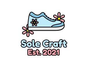 Cute Girly Flower Shoe logo design