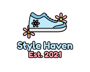 Shoe - Cute Girly Flower Shoe logo design