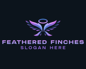 Angel Wings Feather logo design