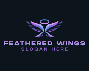 Angel Wings Feather logo design