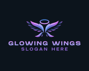 Angel Wings Feather logo design