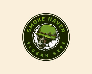 Helmet Smoke Skull logo design