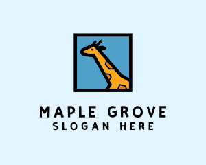 Wildlife Giraffe Frame  logo design