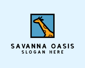 Savanna - Wildlife Giraffe Frame logo design