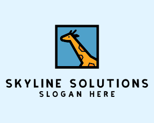 Wildlife Giraffe Frame  logo design