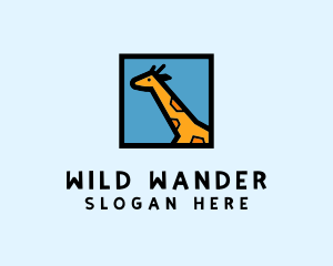 Wildlife Giraffe Frame  logo design