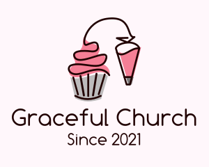 Baker - Cupcake Muffin Icing logo design