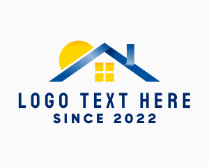 Sun - Home Roofing Architecture logo design