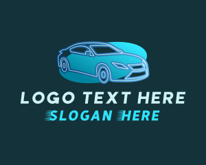 Oval - Blue Car Oval logo design