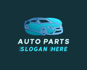 Blue Car Oval logo design