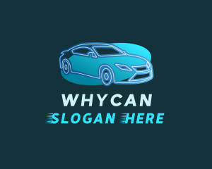 Blue Car Oval logo design