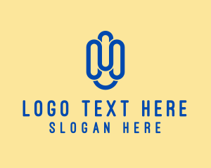 Paper - Paper Clip Letter H logo design
