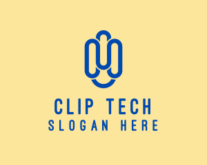 Clip - Paper Clip Letter H logo design