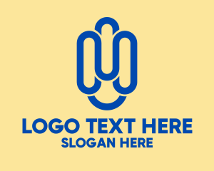 Office Supplies - Paper Clip Letter H logo design