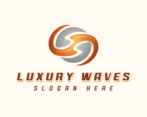 Wave Swirl Motion logo design