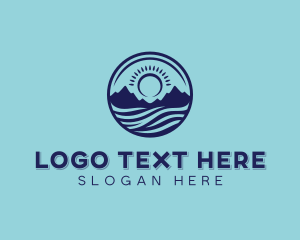 Island - Island Mountain Waves logo design