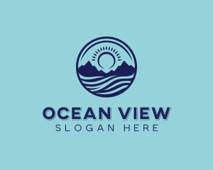 Island Mountain Waves logo design