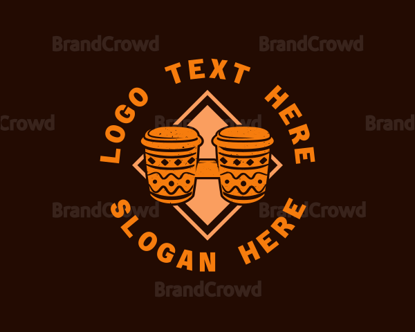 Tribal Bongo Drum Logo