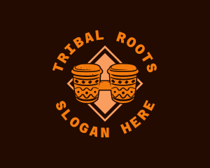 Tribal - Tribal Bongo Drum logo design