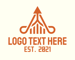 Forex - Orange Arrow Letter A logo design