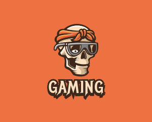 Skull Bandana Gaming logo design
