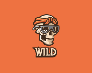 Skull Bandana Gaming logo design