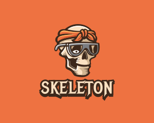 Skull Bandana Gaming logo design