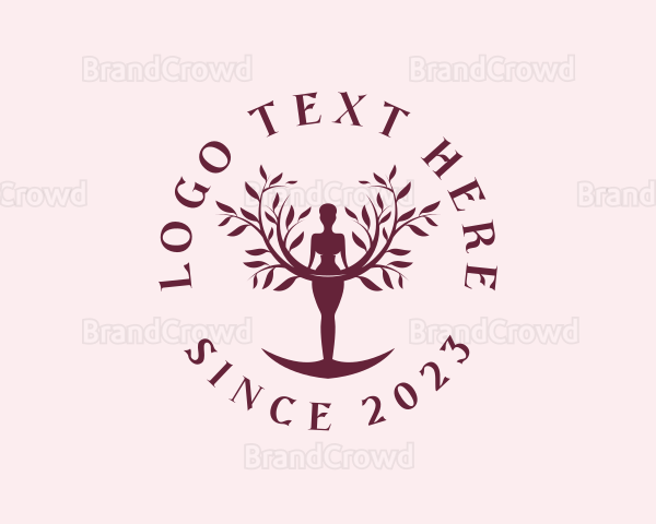 Yoga Woman Tree Logo