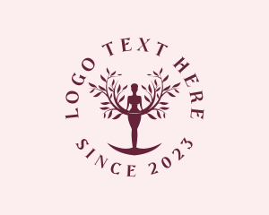 Tree - Yoga Woman Tree logo design