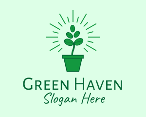 Green Coffee Bean Plant logo design