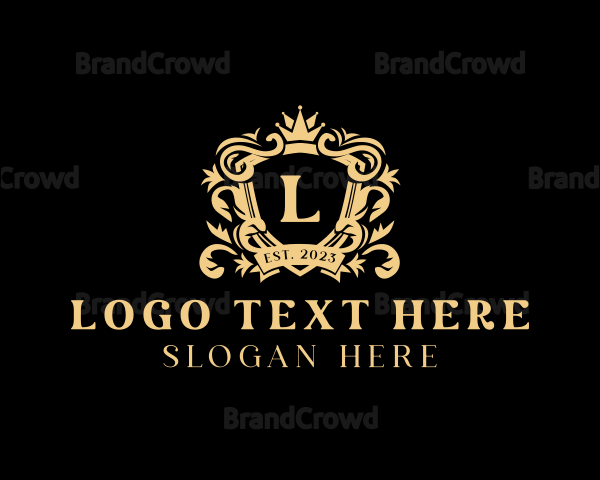 Elegant Royal Crown Shield Logo