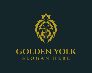 Deluxe Golden Lion King logo design