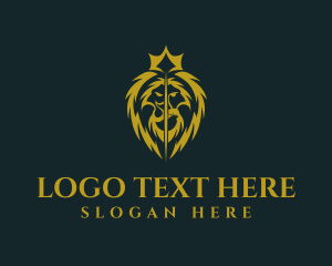 Majestic - Deluxe Golden Lion King logo design
