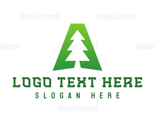 Forest Tree Letter A Logo